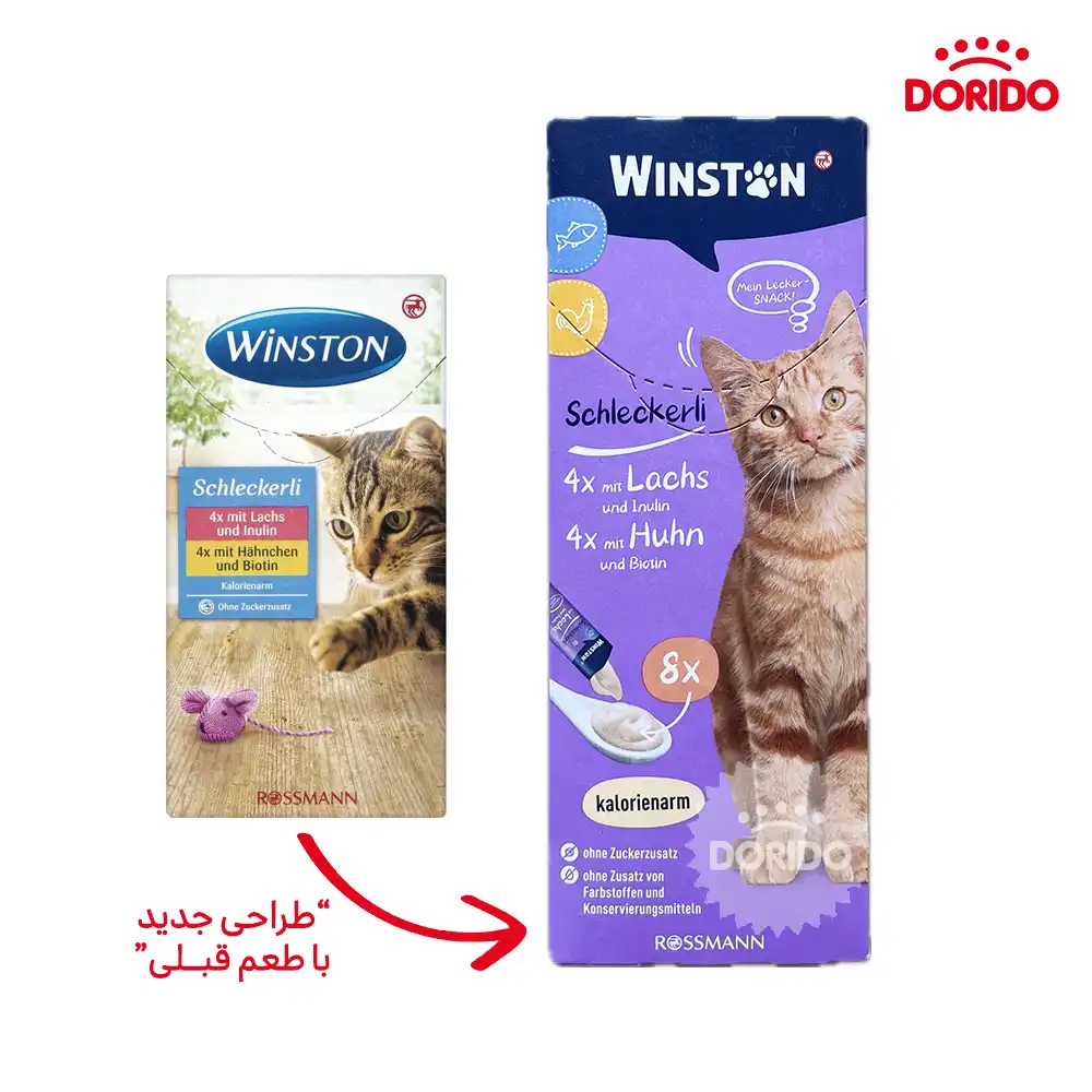 تشویقی بستنی گربه وینستون با طعم مرغ و ماهی