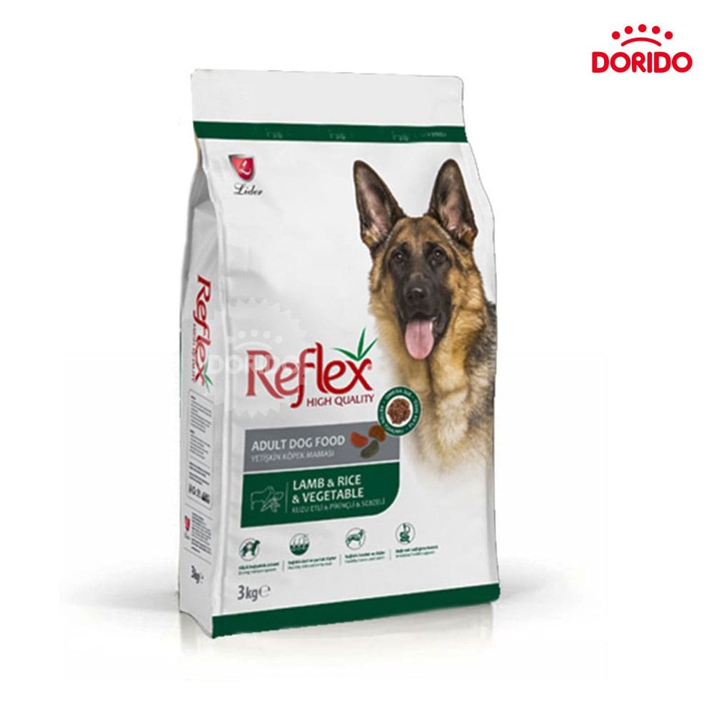 غذای خشک سگ بالغ رفلکس با طعم بره، برنج و سبزیجات مدل Reflex Lamb & Rice & Vegetable وزن 3 کیلوگرم