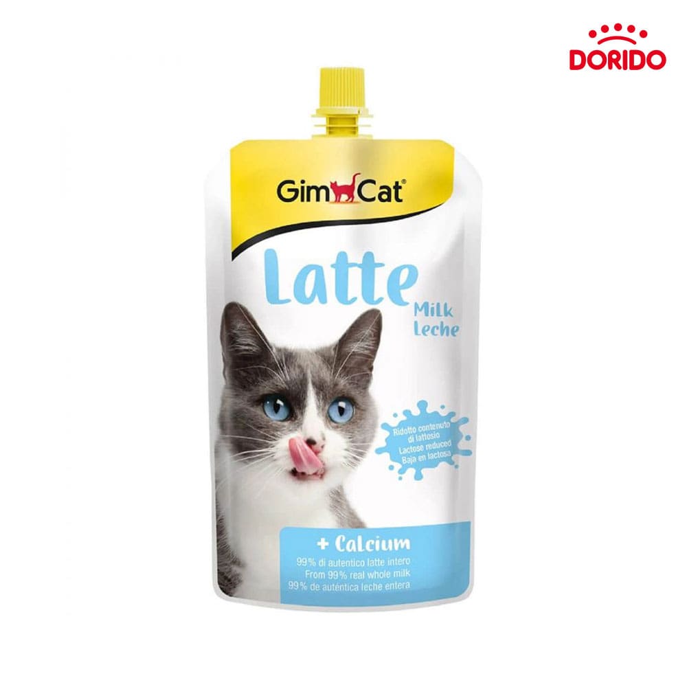 شیر گربه جیم کت مدل Latte همراه با کلسیم حجم ۲۰۰ میلی لیتر
