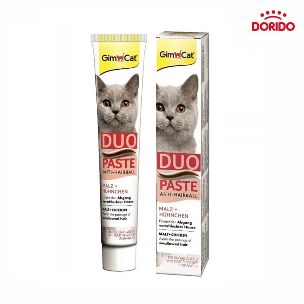 خمیر مالت گربه جیم کت مدل DUO Anti Hairball Paste با طعم مرغ وزن 50 گرم
