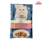 پوچ گربه گورمت پرل با طعم سالمون و شاه میگو مدل Gourmet Perle with Salmon and Shrimps وزن 85 گرم