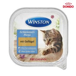 خوراک کاسه‌ای ووم گربه وینستون با طعم مرغ های اهلی مدل Winston with Poultry وزن 100 گرم