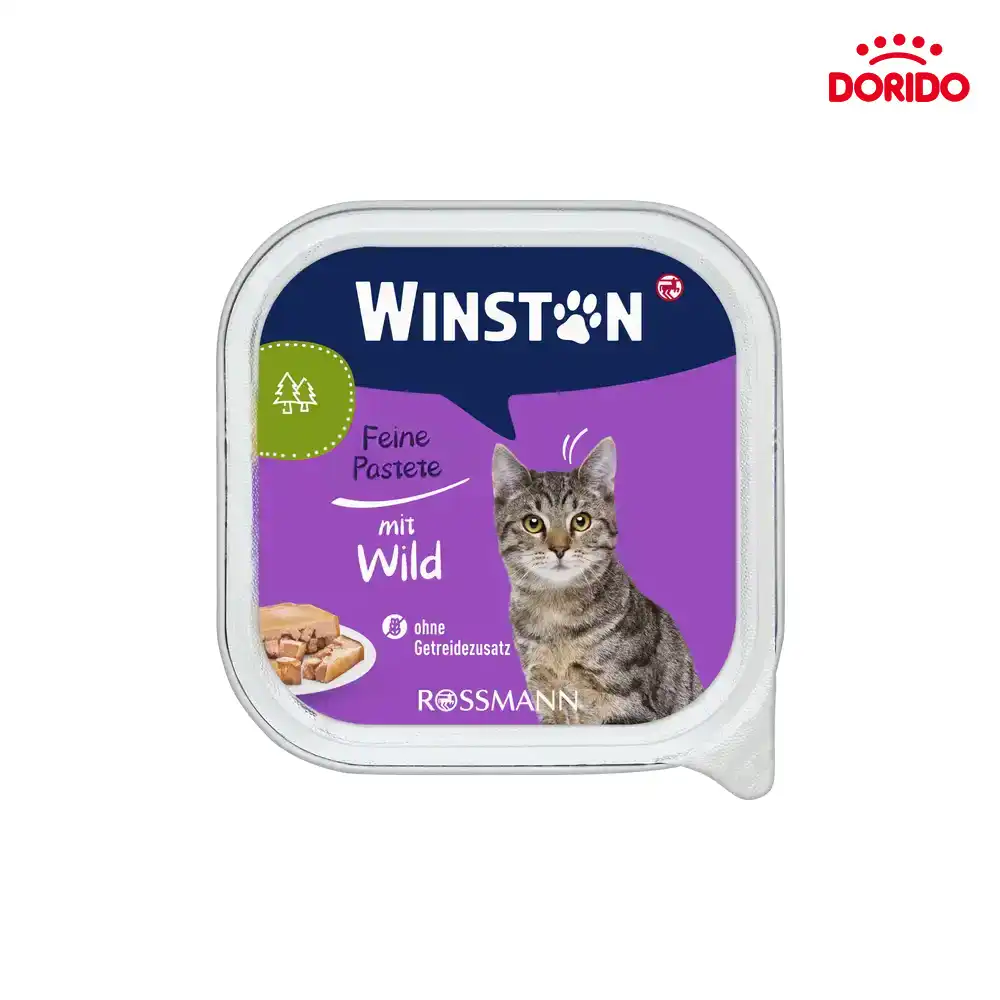 خوراک کاسهای ووم گربه وینستون با طعم گوشت شکار مدل Winston with Wild وزن 100 گرم خوراک کاسهای ووم گربه وینستون با طعم گوشت شکار مدل Winston with Wild وزن 100 گرم