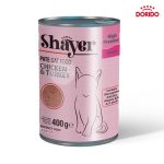 کنسرو غذای گربه شایر پته با طعم مرغ و بوقلمون مدل Shayer Chicken & Turkey in Pate وزن 400 گرم