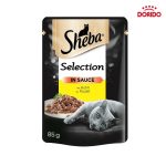 پوچ گربه شیبا سلکشن با طعم مرغ در سس Sheba Selection in Sauce with Chicken 85g