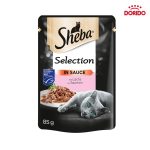 پوچ گربه شیبا سلکشن با طعم سالمون در سس Sheba Selection in Sauce with Salmon 85g