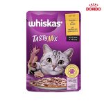 پوچ گربه ویسکاس تیسی میکس با طعم بره و بوقلمون مدل Whiskas Tasty Mix with Lamb & Turkey in Gravy