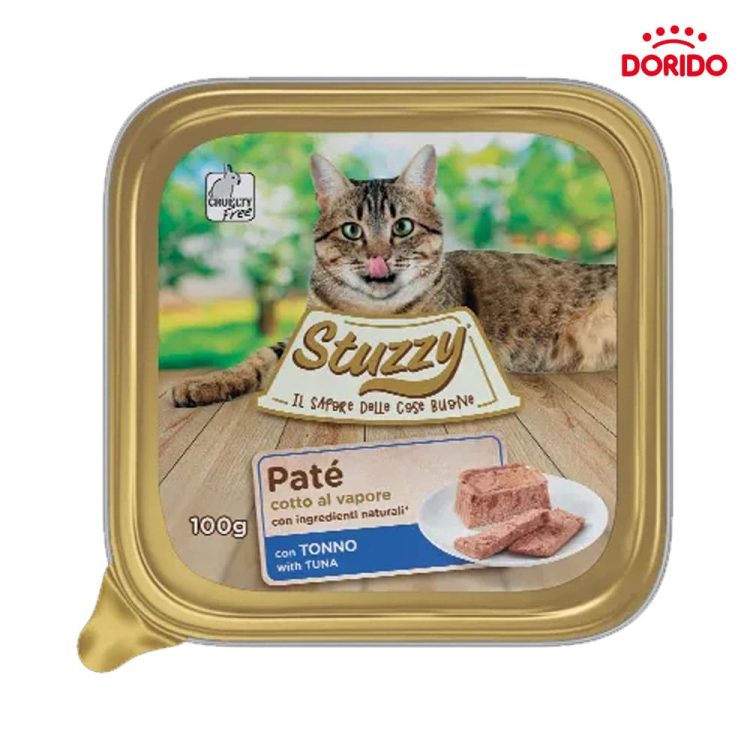 خوراک کاسه ای گربه استوزی پته با طعم ماهی تن Stuzzy Pate with Tuna وزن 100 گرم
