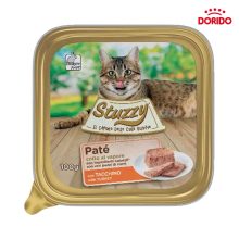 خوراک کاسه ای یا ووم گربه استوزی بافت پته با طعم بوقلمون مدل Stuzzy Pate with Turkey 100gr
