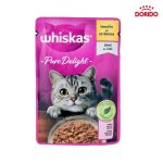 پوچ گربه ویسکاس با طعم مرغ در ژله مدل Whiskas Pure Delight with Chicken in Jelly 85gr