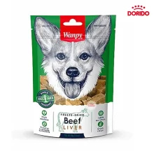 تشویقی سگ ونپی با طعم گوشت گاو (بیف) و جگر Wanpy Freeze-Dried Beef Liver 40g
