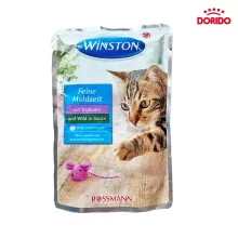 غذای مرطوب پوچ گربه با طعم بوقلمون و گوشت شکار در سس مدل Winston Mit Truthahn und Wild in Sauce وزن 100 گرم
