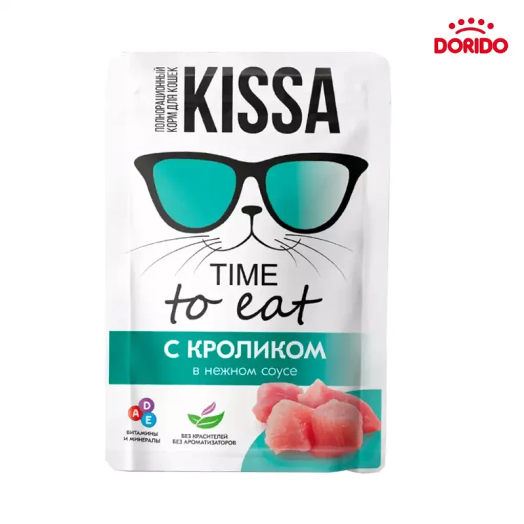 پوچ گربه کیسا با طعم خرگوش مدل Kissa with Rabbit وزن 75 گرم