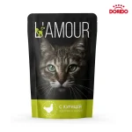 پوچ گربه لامور با طعم مرغ در سس مدل L'amour with Chicken in Sauce 75g