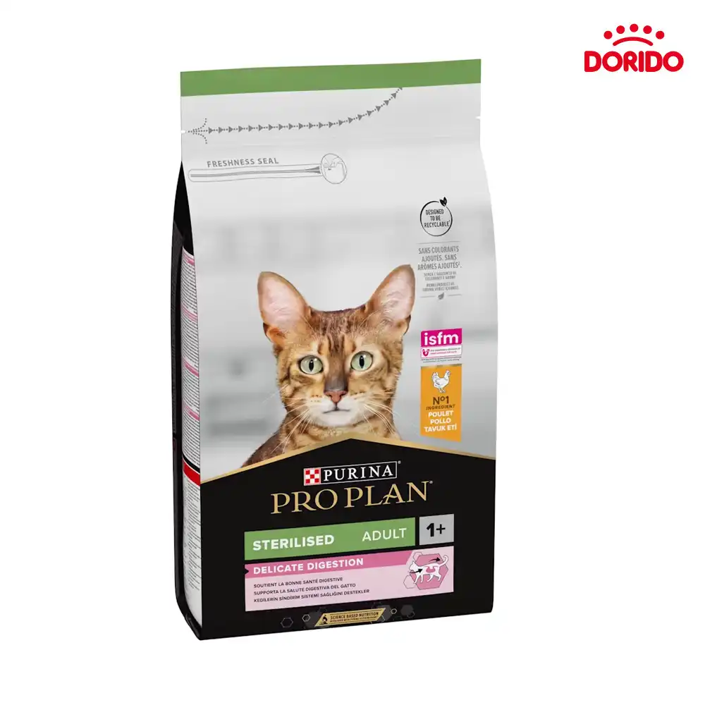 غذای خشک گربه عقیم شده پورینا پروپلن دلیکیت دایجستشن مدل Purina ProPlan Sterilised Delicate Digestion وزن 1.5 کیلوگرم