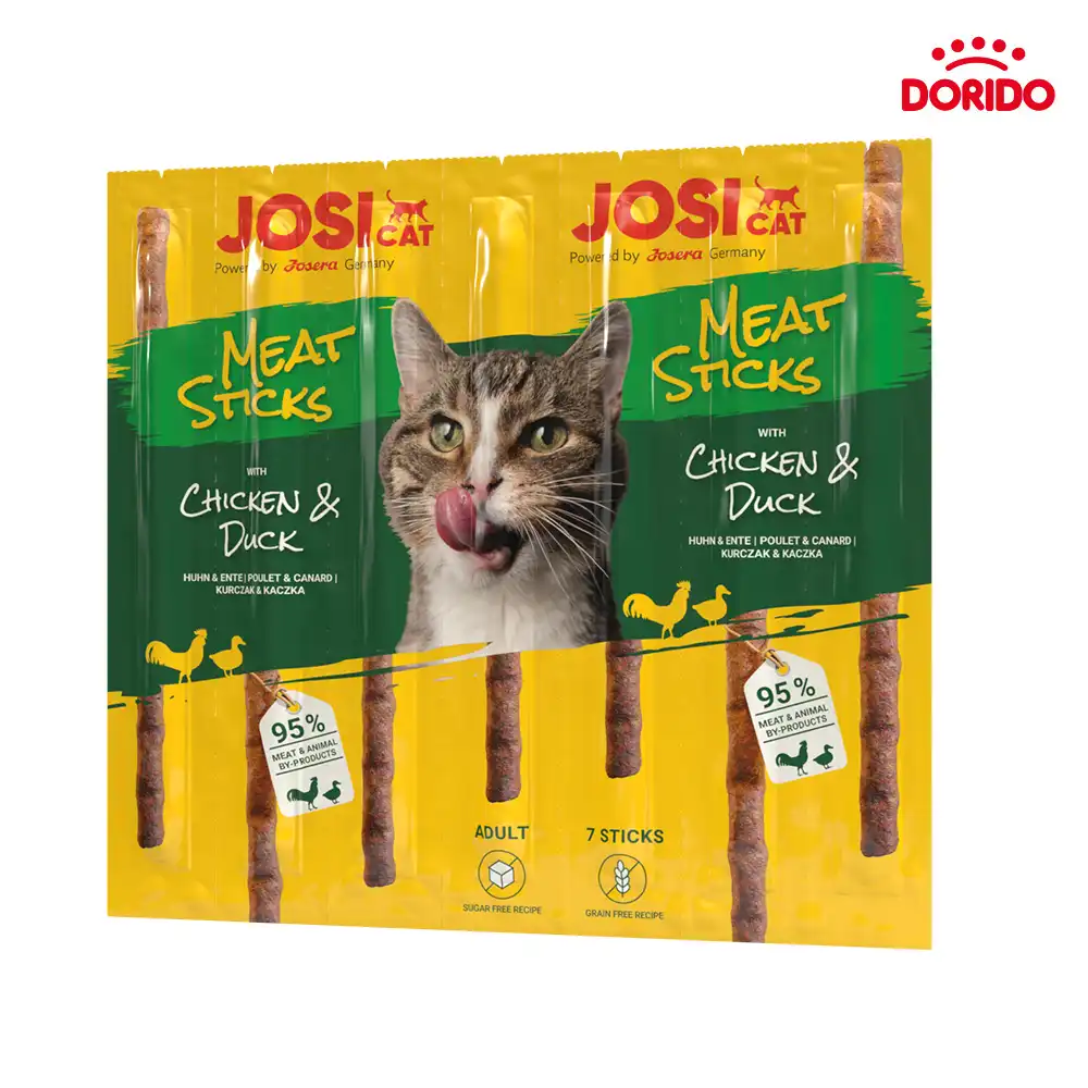 تشویقی مدادی گربه جوسی کت با طعم مرغ و اردک مدل JosiCat Meat Sticks Chicken & Duck تک عددی