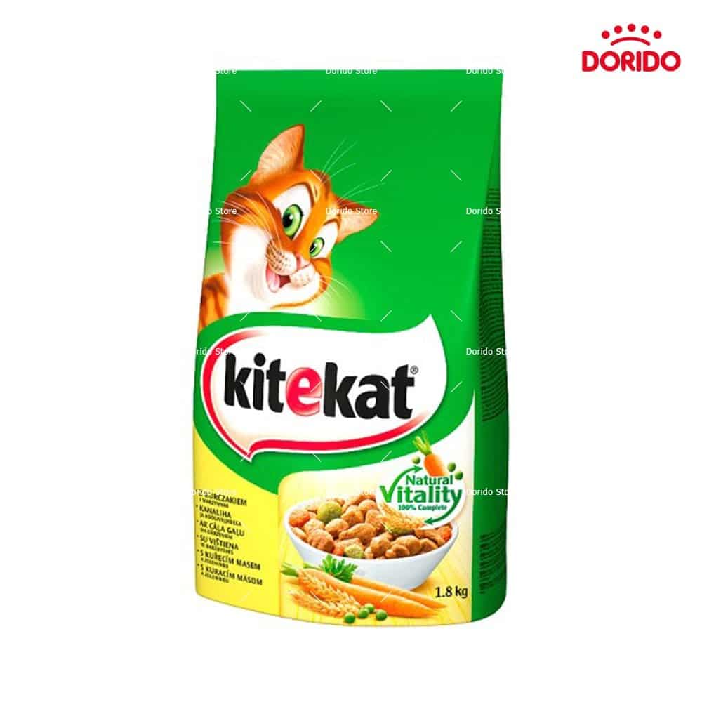 غذای خشک گربه کیت کت با طعم مرغ و سبزیجات وزن 1.8 کیلوگرم