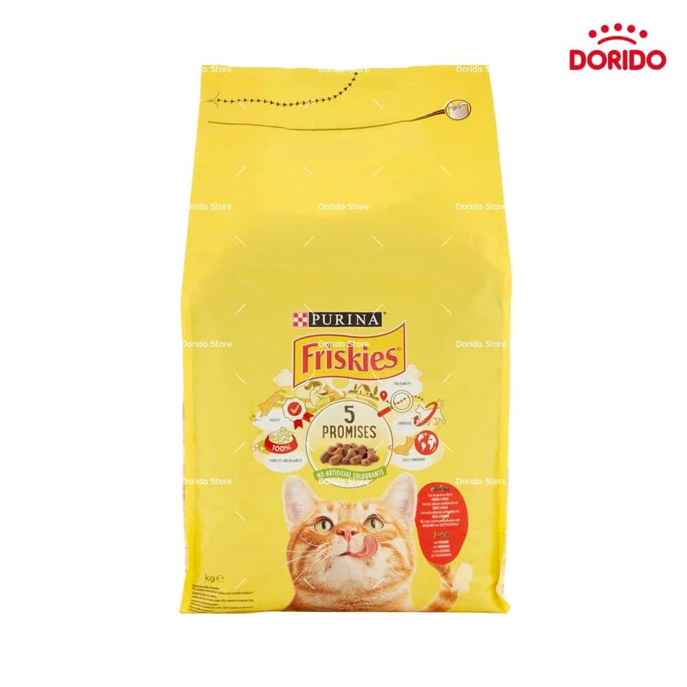 غذای خشک گربه فریسکیز با طعم گوشت گاو و مرغ وزن 1.7 کیلوگرم