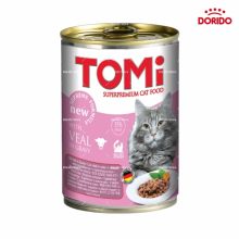 کنسرو غذای گربه تامی با طعم گوشت گوساله وزن 400 گرم