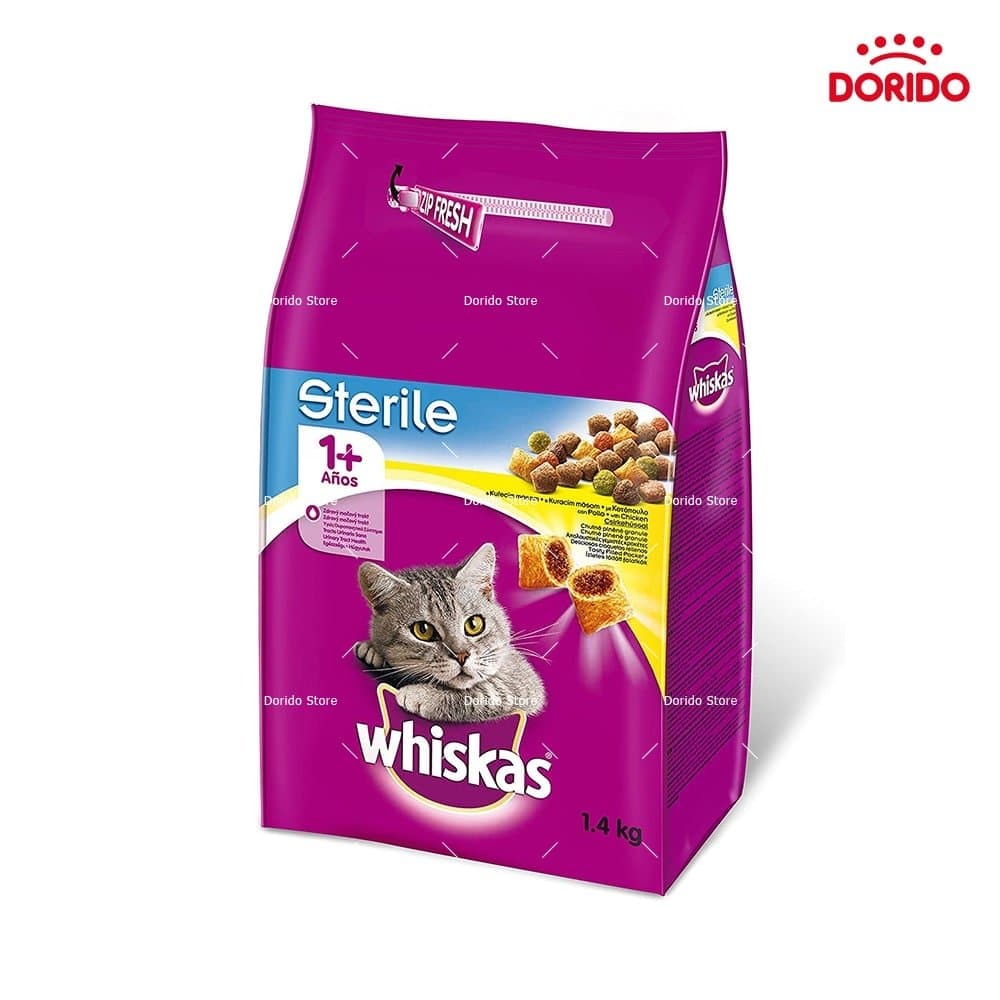 غذای خشک مغزدار گربه ویسکاس مدل Sterilised با طعم مرغ وزن 1.4 کیلوگرم