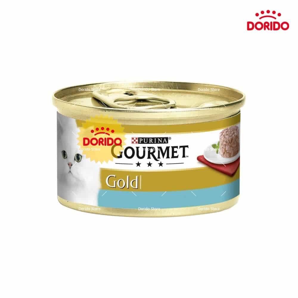 کنسرو غذای گربه گورمت گلد بافت کیک با طعم ماهی تن مدل Gourmet Gold Cake with Tuna وزن 85 گرم